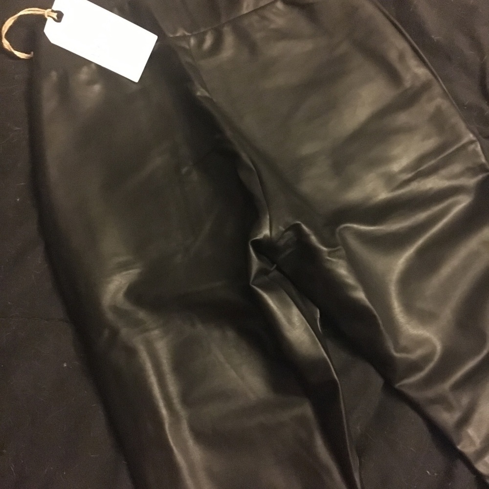 Leather coated leggings fits sizes 0-2.